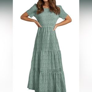 BTFBM Women Casual Short Sleeve Flowy Maxi Dress